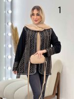 مانتو جلو باز آینه دوزی کد 4431 - تصویر 19