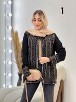 مانتو جلو باز آینه دوزی کد 4431 - تصویر 21