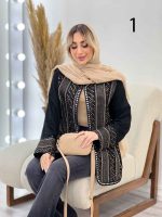 مانتو جلو باز آینه دوزی کد 4431 - تصویر 17