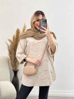 مانتو لینن نچرال یقه چاک کد 4439 - تصویر 2