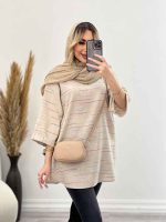 مانتو لینن نچرال یقه چاک کد 4439 - تصویر 5