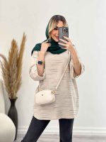 مانتو لینن نچرال یقه چاک کد 4439 - تصویر 10