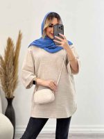 مانتو لینن نچرال یقه چاک کد 4439 - تصویر 14