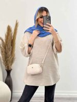 مانتو لینن نچرال یقه چاک کد 4439 - تصویر 19