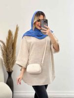 مانتو لینن نچرال یقه چاک کد 4439 - تصویر 3