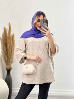 مانتو لینن نچرال یقه چاک کد 4439 - تصویر 8