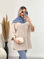 مانتو لینن نچرال یقه چاک کد 4439 - تصویر 4