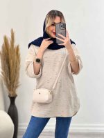 مانتو لینن نچرال یقه چاک کد 4439 - تصویر 20