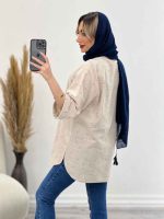 مانتو لینن نچرال یقه چاک کد 4439 - تصویر 16