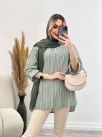 مانتو یقه چاک آستین پاکتی کد 4441 - تصویر 15