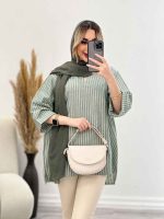 مانتو یقه چاک آستین پاکتی کد 4441 - تصویر 9