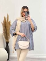 مانتو یقه چاک آستین پاکتی کد 4441 - تصویر 2