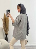مانتو یقه چاک آستین پاکتی کد 4441 - تصویر 7