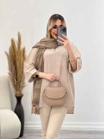 مانتو یقه چاک آستین پاکتی کد 4441 - تصویر 10