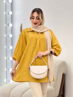 شومیز طرح دار آستین پیله کد 4442 - تصویر 8