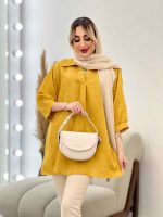 شومیز طرح دار آستین پیله کد 4442 - تصویر 2