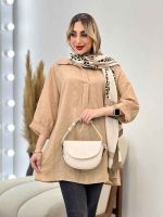شومیز طرح دار آستین پیله کد 4442 - تصویر 9