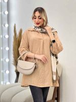 شومیز طرح دار آستین پیله کد 4442 - تصویر 3