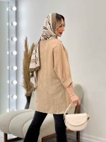 شومیز طرح دار آستین پیله کد 4442 - تصویر 12