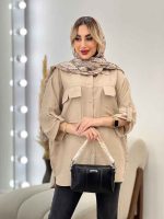 مانتو کرسپو جیب چاک دار کد 4443 - تصویر 8