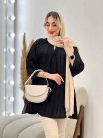 شومیز طرح دار آستین پیله کد 4442 - تصویر 6