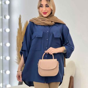 مانتو کرسپو جیب چاک دار کد 4443