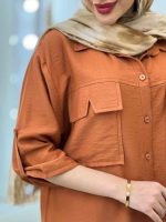 مانتو کرسپو جیب چاک دار کد 4443 - تصویر 11
