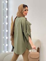 مانتو کرسپو جیب چاک دار کد 4443 - تصویر 10