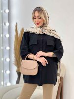 مانتو کرسپو جیب چاک دار کد 4443 - تصویر 3
