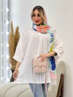 شومیز طرح دار آستین پیله کد 4442 - تصویر 10