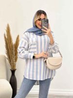 مانتو شومیزی راه راه کد 4440 - تصویر 26