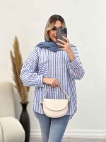 مانتو شومیزی راه راه کد 4440 - تصویر 5