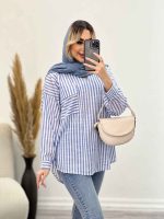 مانتو شومیزی راه راه کد 4440 - تصویر 25