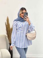 مانتو شومیزی راه راه کد 4440 - تصویر 15