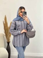 مانتو شومیزی راه راه کد 4440 - تصویر 32