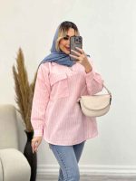 مانتو شومیزی راه راه کد 4440 - تصویر 13