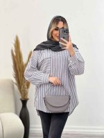 مانتو شومیزی راه راه کد 4440 - تصویر 11