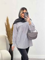 مانتو شومیزی راه راه کد 4440 - تصویر 22