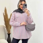 مانتو شومیزی راه راه کد 4440