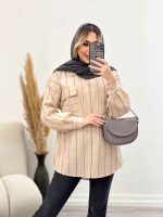 مانتو شومیزی راه راه کد 4440 - تصویر 20