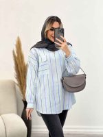 مانتو شومیزی راه راه کد 4440 - تصویر 28