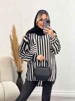 مانتو شومیزی راه راه کد 4440 - تصویر 27