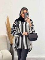 مانتو شومیزی راه راه کد 4440 - تصویر 7