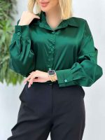 شومیز ساتن سلین کد 4438 - تصویر 4