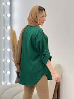 شومیز کراش آستین بند دار کد 4480 - تصویر 4
