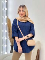 شومیز کراش آستین بند دار کد 4480 - تصویر 3