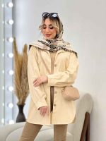 مانتو دو جیب دکمه چوبی کد 4481 - تصویر 5