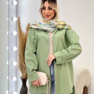 مانتو دو جیب دکمه چوبی کد 4481