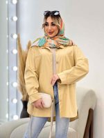 مانتو دو جیب دکمه چوبی کد 4481 - تصویر 20