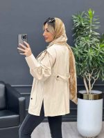 مانتو لینن سرشانه ژیله کد 4453 - تصویر 5